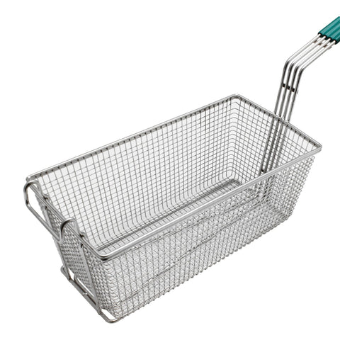 Thunder Group SLFB004 Rectangular Fryer Basket with Coated Handle and Front Hook (13 x 6 5/8 x 5 1/8 in)