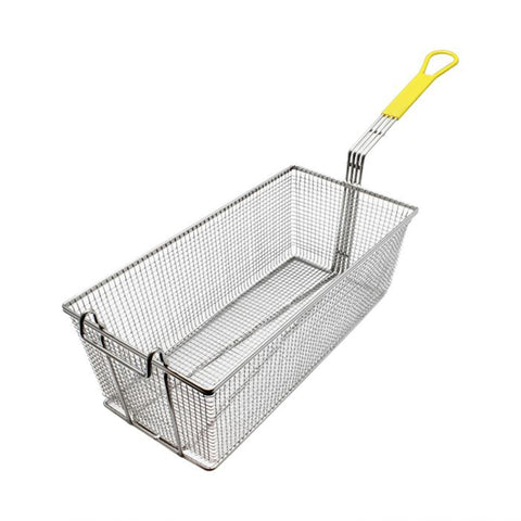 Thunder Group SLFB009 Fryer Basket with Coated Handle and Front Hook, 17" x 8-1/4" x 6"