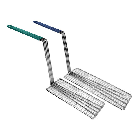 Thunder Group SLFBP010 Fry Basket Press with Green Handle (Nickel Plated Wire Mesh)