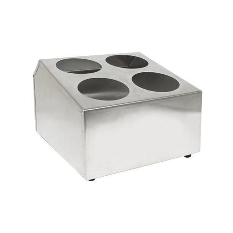 Thunder Group SLFC004 Stainless Steel 4-Hole Flatware Cylinder Holder