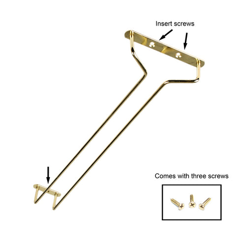 Thunder Group SLKGH016 16" Brass-Plated Wire Glass Hanger