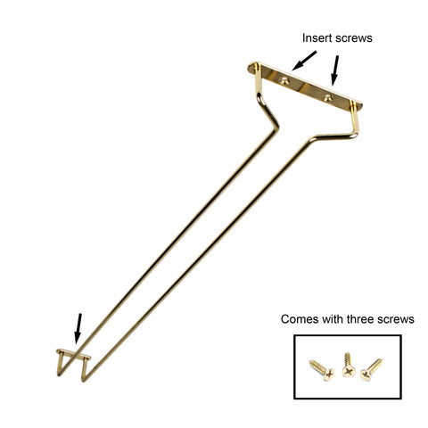 Thunder Group SLKGH024 24" Wire Glass Hanger, Brass Plated