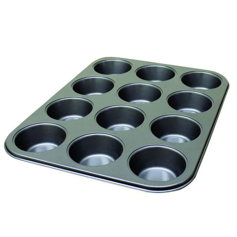 Thunder Group SLKMP012 12-Cup Non-Stick Carbon Steel Muffin/Cupcake Pan