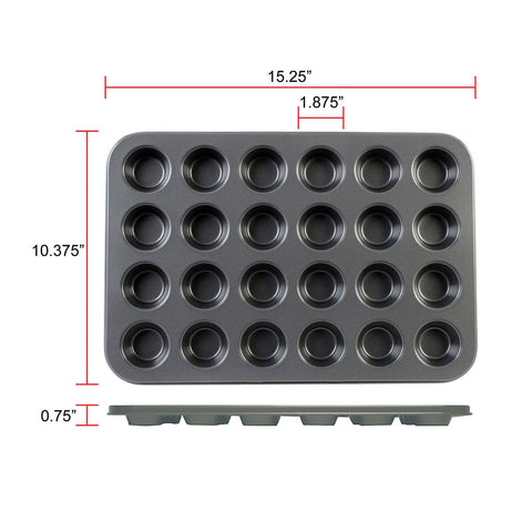 Thunder Group SLKMP124 24-Cup Non-Stick Mini Muffin Pan, Carbon Steel