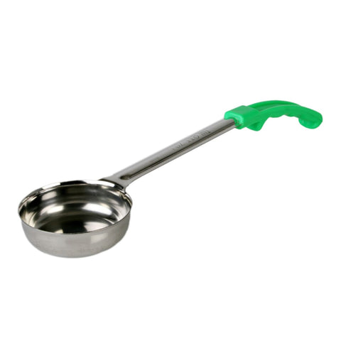 Thunder Group SLLD004A 4 oz Solid Portion Spoon with Green Handle