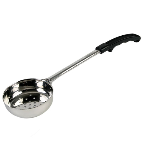 Thunder Group SLLD106PA 6 oz Perforated Portion Spoon with Stainless Bowl, Black