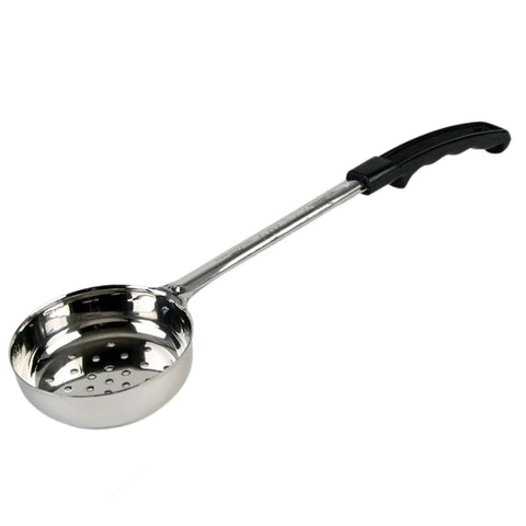 Thunder Group SLLD106PA 6 oz Perforated Portion Spoon with Stainless Bowl, Black