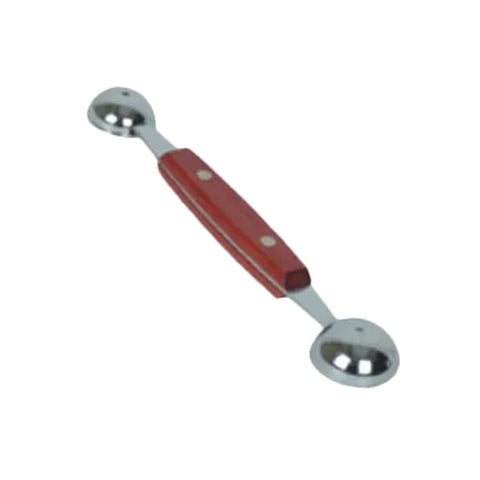 Thunder Group SLMLB002 Dual Round Heads Melon Baller with Riveted Wooden Handle