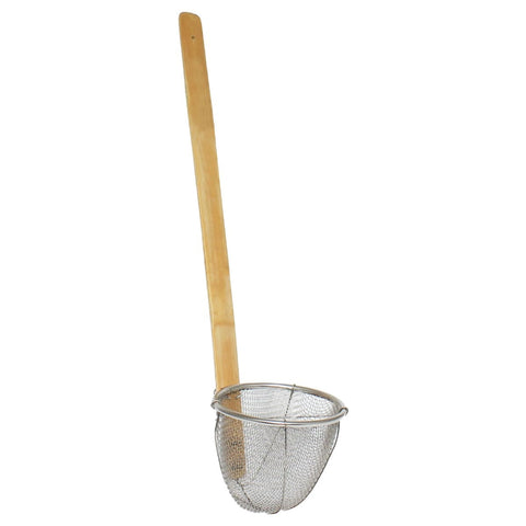 Thunder Group SLNS005 5-1/2" Mesh Noodle Skimmer with Bamboo Handle, Stainless Steel