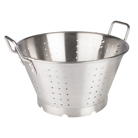 Winco SLO-16 16 Qt Heavy-Duty Stainless Steel Colander with Handles and Base