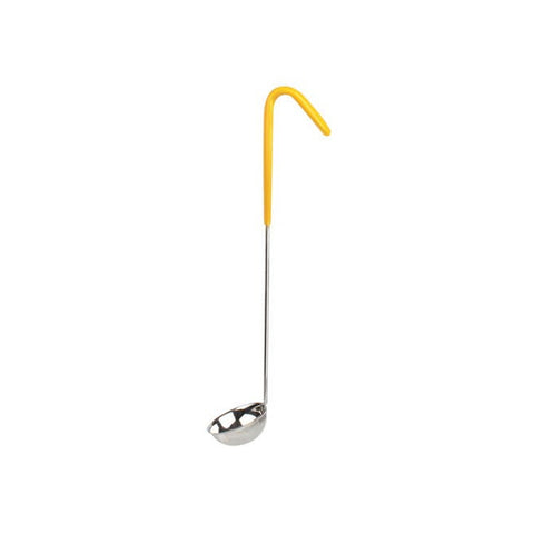 Thunder Group SLOL202 1 oz. Stainless Steel Serving Ladle with Yellow Vinyl Handle