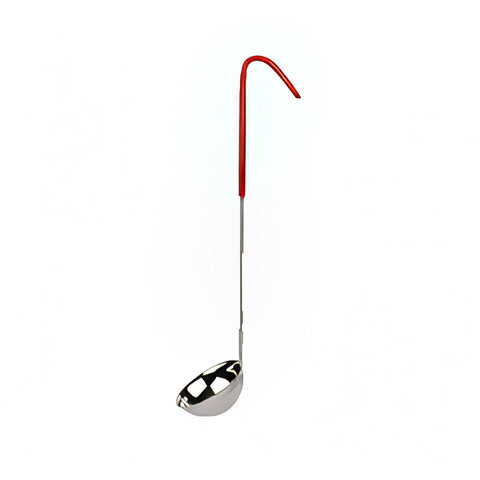 Thunder Group SLOL203 2 oz Stainless Steel Serving Ladle with Red Vinyl Handle