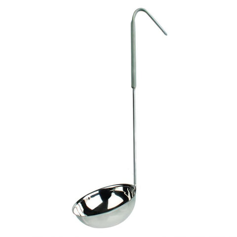 Thunder Group SLOL208 12 oz Stainless Steel Serving Ladle with Gray Vinyl Handle
