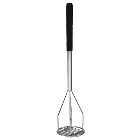 Thunder Group SLPMR018C 18" Round Potato Masher with Soft Grip Handle, Chrome Plated