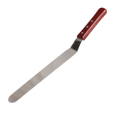 Thunder Group SLPSP010C 9-1/2" Offset Icing Spatula with Wood Handle, Stainless Steel