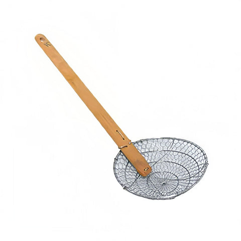 Thunder Group SLSKR012 12" Coarse Mesh Skimmer with Bamboo Handle, Stainless Steel