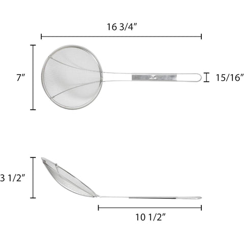 Thunder Group SLSKR70 7-Inch Round Fine Mesh Skimmer
