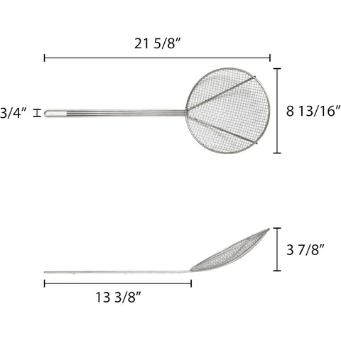Thunder Group SLSKR913 9" Round Wire Skimmer, Nickel Plated