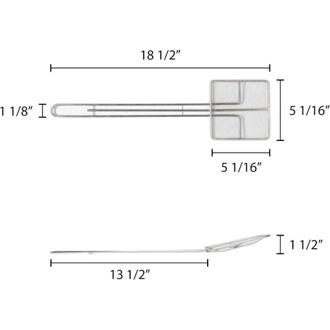 Thunder Group SLSKS514 5" x 5" Square Wire Skimmer, Nickel Plated