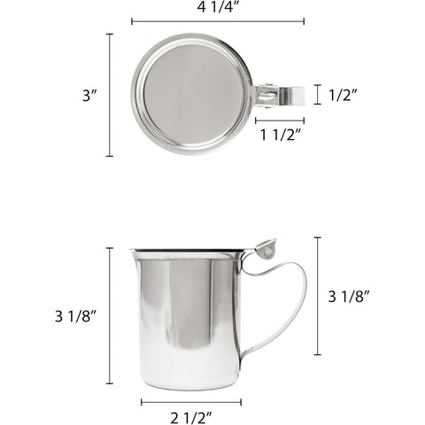 Thunder Group SLSR210 Stacking Teapot, 10 oz. Stainless Steel with Hinged Cover