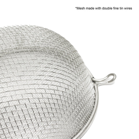 Thunder Group SLSTN3208 8" Double Fine Mesh Strainer with Wooden Handle, Tin