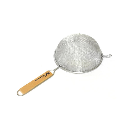 Thunder Group SLSTN3208 8" Double Fine Mesh Strainer with Wooden Handle, Tin