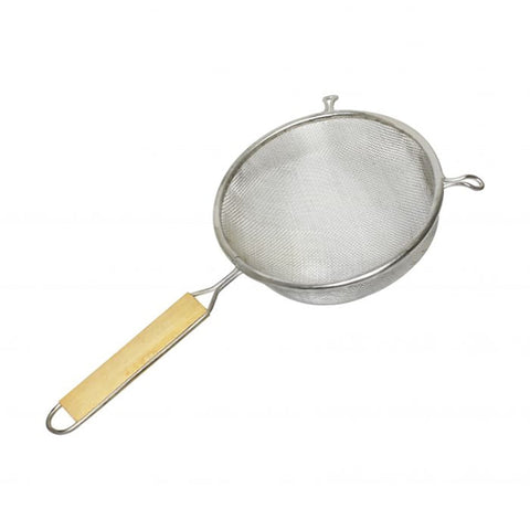 Thunder Group SLSTN5106 6-Inch Single Fine Mesh Strainer with Wooden Handle, Stainless Steel