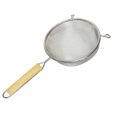 Thunder Group SLSTN5108 8" Single Fine Mesh Strainer with Wooden Handle, Stainless Steel