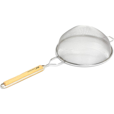 Thunder Group SLSTN5110 10" Single Fine Mesh Strainer with Wooden Handle