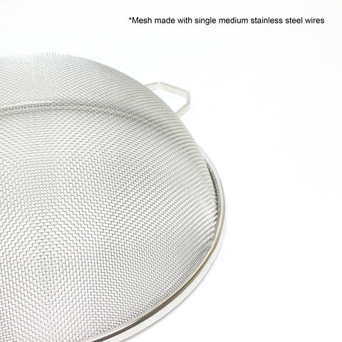 Thunder Group SLSTN5310 10" Single Medium Mesh Strainer with Wooden Handle