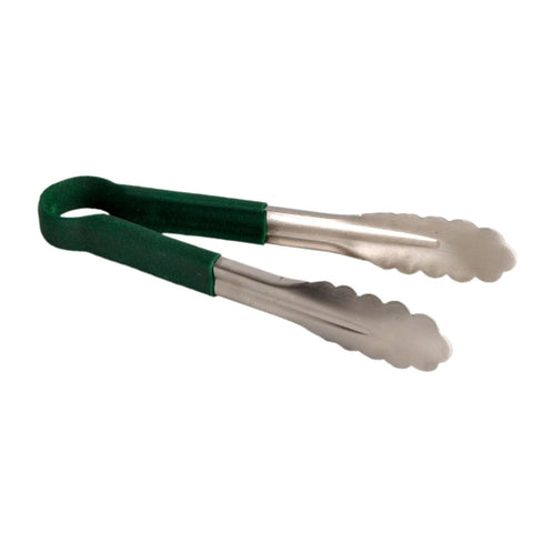Thunder Group SLTG810G 10" Stainless Steel Utility Tongs, Green