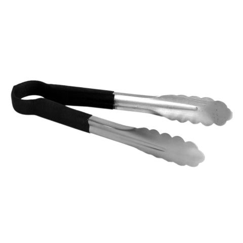 Thunder Group SLTG810K 10" Stainless Steel Utility Tongs with Black Handle