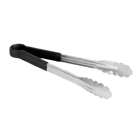 Thunder Group SLTG812K 12" Stainless Steel Utility Tongs with Black Handle