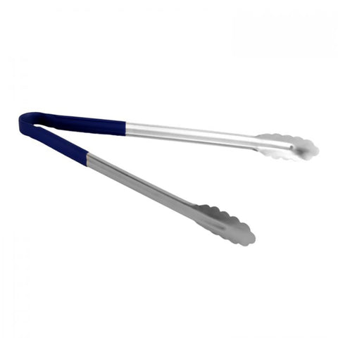 Thunder Group SLTG816B 16" Stainless Steel Utility Tongs with Blue Non-Slip Handle
