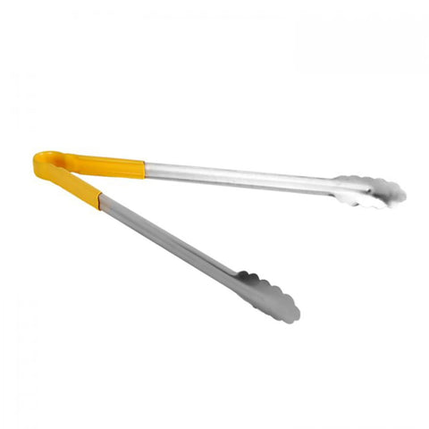 Thunder Group SLTG816Y 16" Stainless Steel Utility Tongs with Yellow Handle