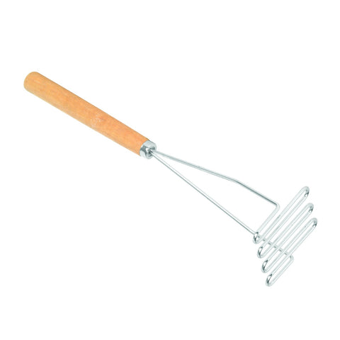 Thunder Group SLTMA012 12" Square Potato Masher with Wooden Handle