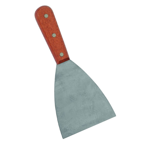 Thunder Group SLTWBS004 4" Stainless Steel Pan Scraper with Wood Handle