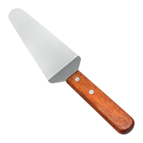Thunder Group SLTWPS006 Pizza and Pie/Cake Server with 2-1/2" x 5" Blade and Wood Handle, Stainless Steel