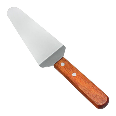 Thunder Group SLTWPS006 Pizza and Pie/Cake Server with 2-1/2" x 5" Blade and Wood Handle, Stainless Steel