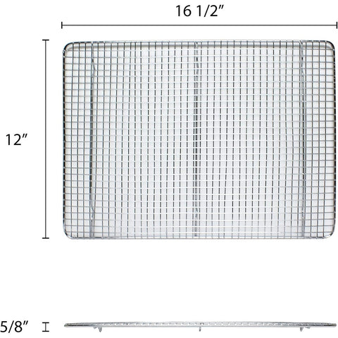 Thunder Group SLWG1216 12" x 16-1/8" Chrome-Plated Wire Icing/Cooling Rack with Built-In Feet