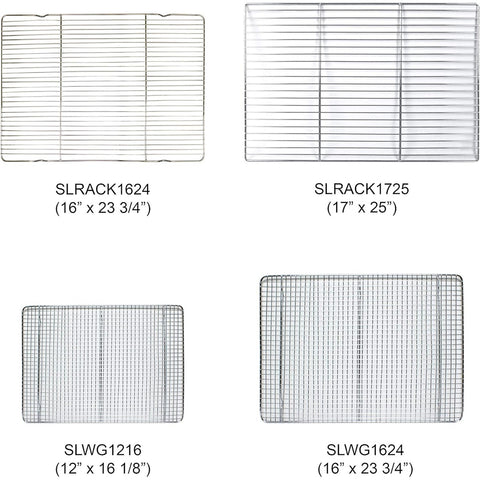 Thunder Group SLWG1216 12" x 16-1/8" Chrome-Plated Wire Icing/Cooling Rack with Built-In Feet