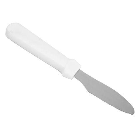Thunder Group SLWS004P 9-1/2" Serrated Sandwich Spreader with White Plastic Handle