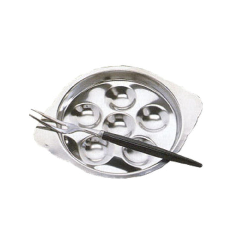 American Metalcraft SN60 6-Hole Stainless Steel Snail Plate, 5-1/2" Diameter