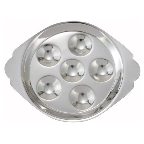 Winco SND-6 Stainless Steel 6-Hole Snail Dish
