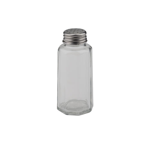 Libertyware S&P42F 2 Ounce Paneled Glass Shaker with Flat Stainless Steel Cap