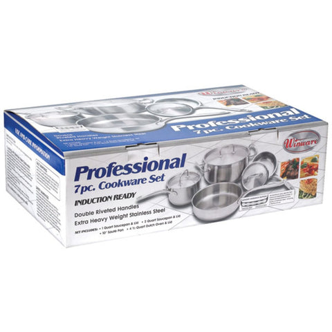 Winco SPC-7H 7-Piece Professional Stainless Steel Cookware Set