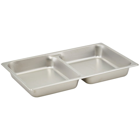 Winco SPFD2 Full-Size Divided Food Pan, 2-1/2 Inch Deep, Stainless Steel