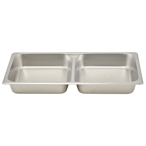 Winco SPFD2 Full-Size Divided Food Pan, 2-1/2 Inch Deep, Stainless Steel