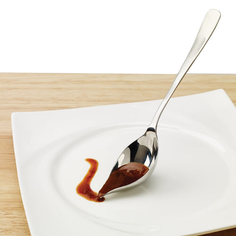 Winco SPS-TS8 8" Drizzling Plating Spoon with Tapered Spout