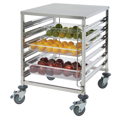 Winco SRK-12D 12-Tier Side-Load Steam/Food Pan Rack with Brakes
